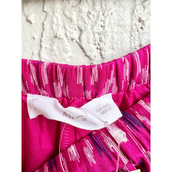 Mango 100% Cotton Printed Elasticized Waist Shorts Fuchsia Women's Size Small - Picture 5 of 5